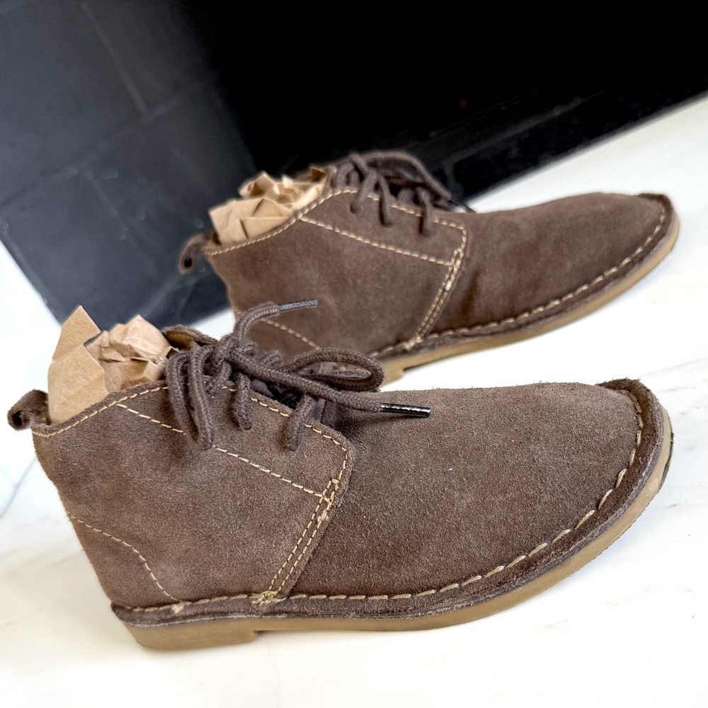 Baby Gap Toddler Boys Boots High Top Lace Up Ankle Brown Suede Shoes Size 12